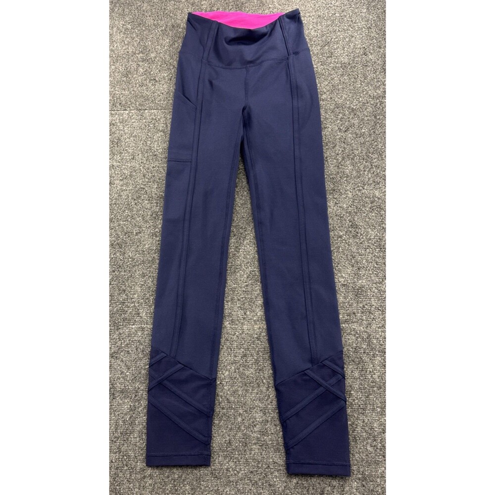 Lilly Pulitzer Luxletic Weekender Leggings Womens XXS Navy Pink Mesh 003401
